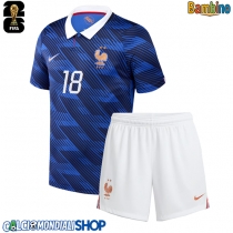 Maglie da calcio Francia Warren Zaire-Emery #18 Prima Maglia Bambino Mondiali 2026  Manica Corta (+ Pantaloni corti)